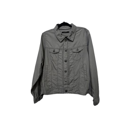 Tahari Women’s Grey Shacket Jacket Size Large Button Front Casual Outerwear - Picture 1 of 9